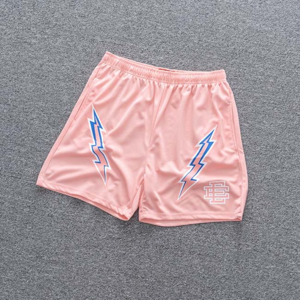 Eric Emanuel Logo Lightning Print Pink Lounge Shorts